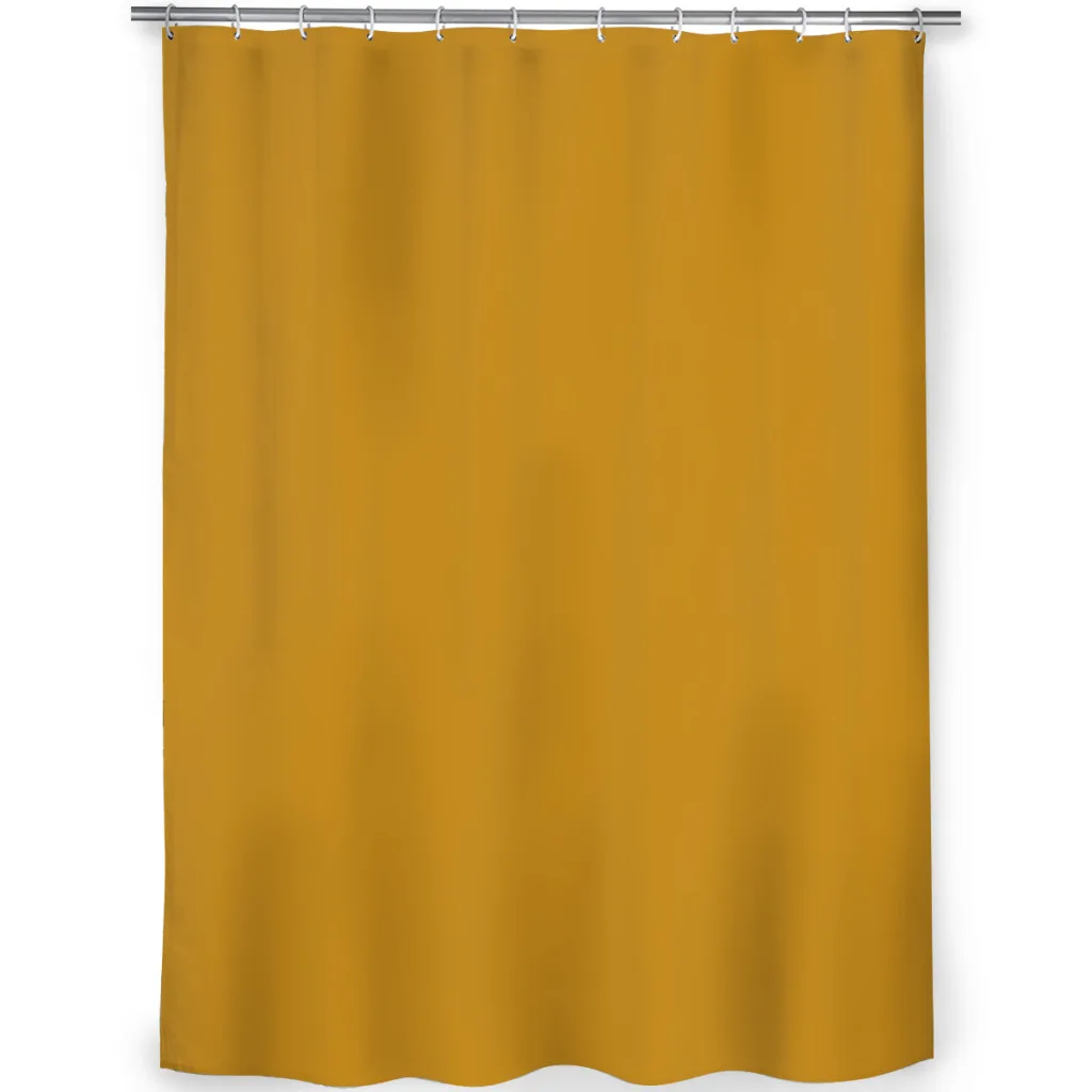 Best Seller Golden Mustard Yellow Solid Color Pairs with Sherwin Williams Auric Gold SW 6692 Shower Curtain