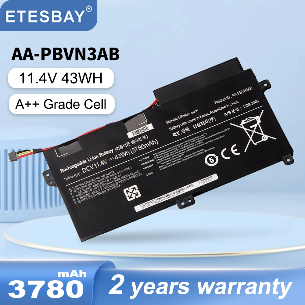 Batteria per Laptop ETESBAY AA-PBVN3AB per SAMSUNG NP370R4E NP370R5E muslimn450r4e NP450R5E NP450R4V NP450R5V NP470R5E 43WH