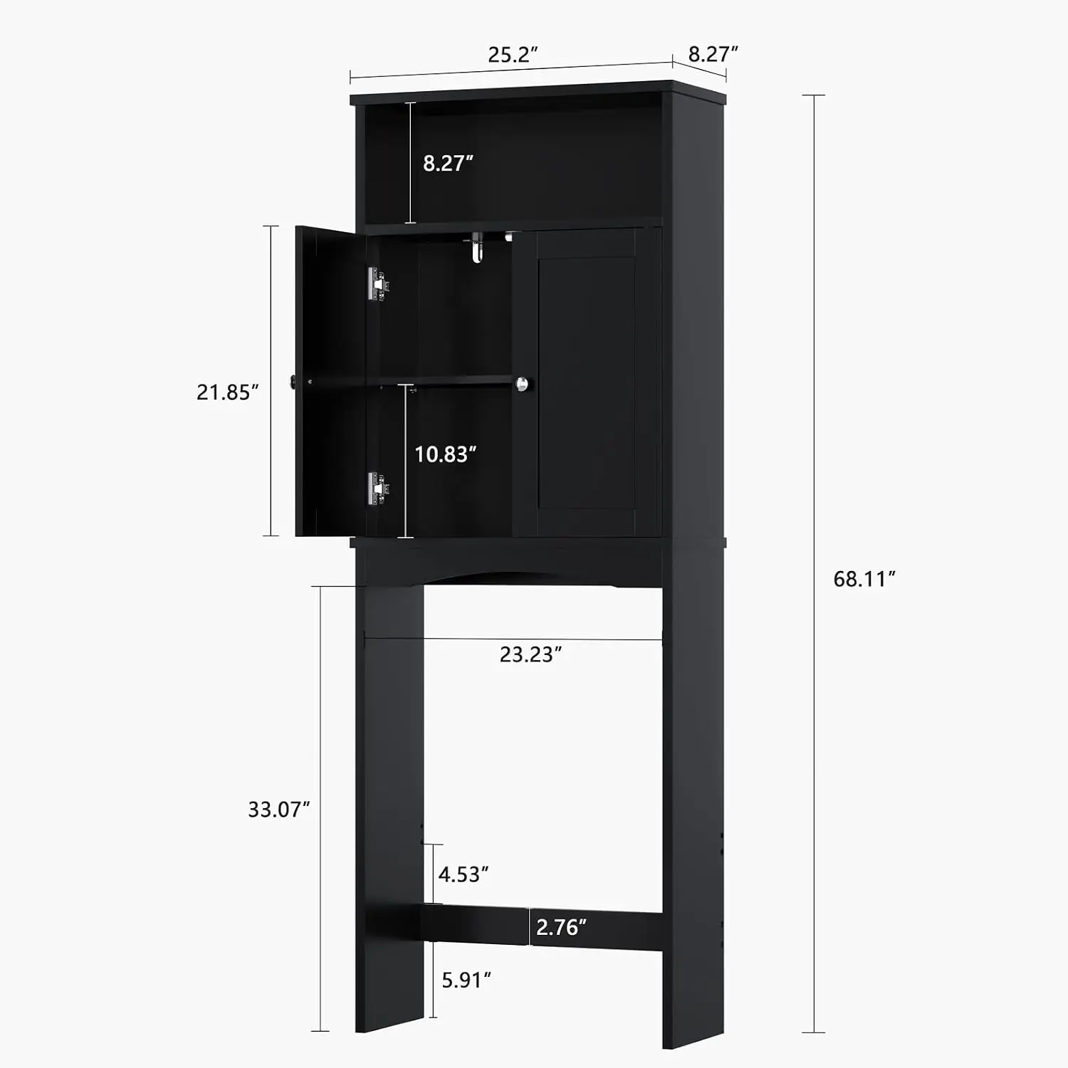 Over The Toilet Storage Cabinet, Over The Toilet Storage with Adjustable Shelf and Double Doors, Above Toilet, Customized