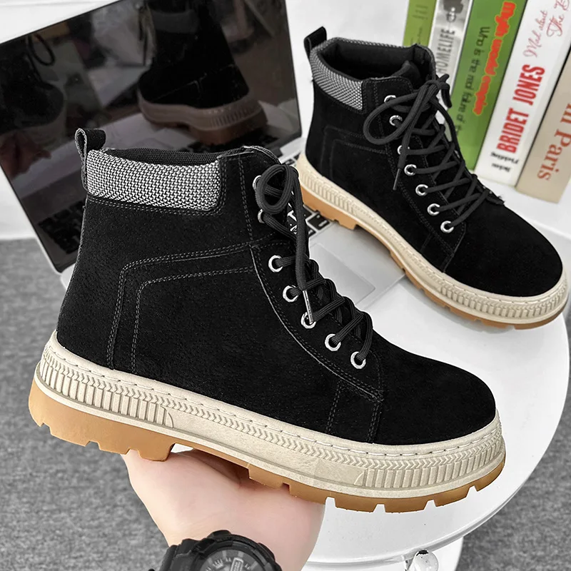 Winter Outdoor Men's Boots Fashion Platform Cowboy Ankle Boots for Men Casual Combat Boots Men's Waterproof Tactical Boots 2023