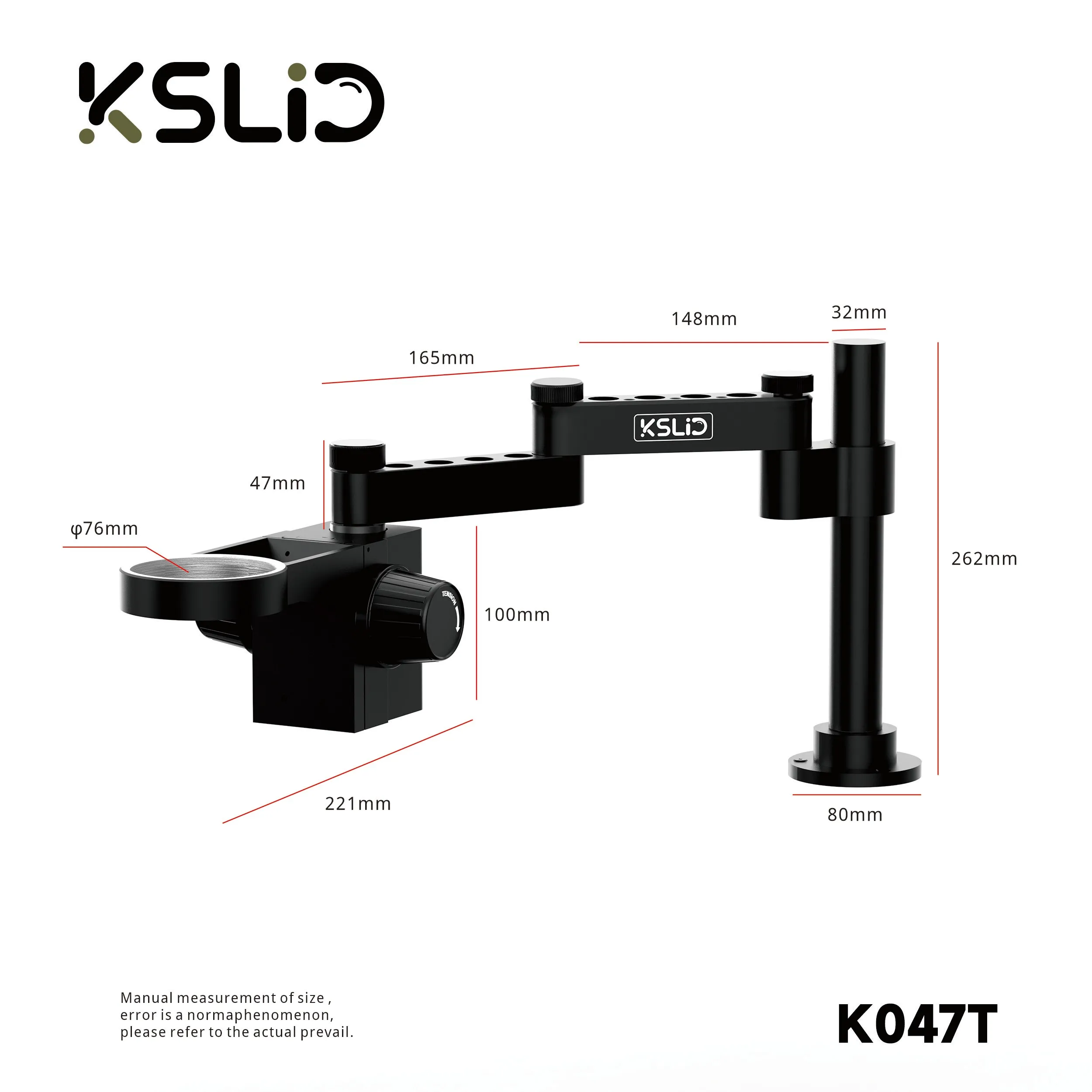 RF4 KSLID K047T Microscope Swing Metal Arm 360° Rotatable Articulating Stand Stereo Trinocular Digital Video Microscope Camera