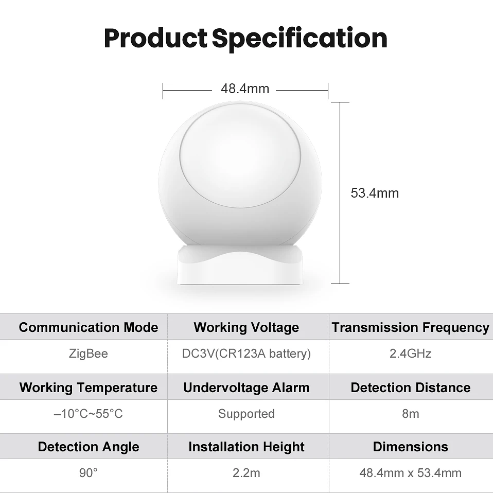 Onndo Tuya Zigbee Pir Motion Sensor Home Draadloze Infrarood Detector Security Inbraakalarm Sensor Smart Leven App Gateway Control
