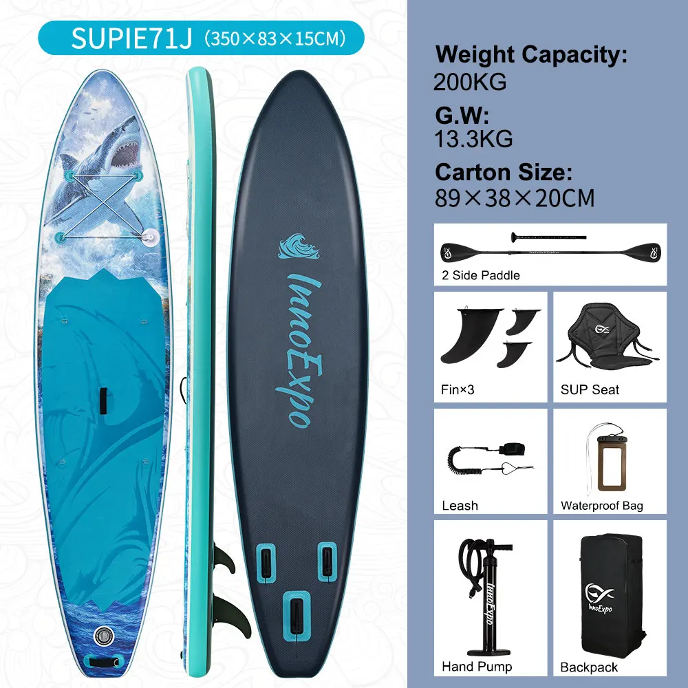 InnoExpo Opblaasbaar Stand Up Paddle Board Paddleboard Surfplank Surf Sup Board 320-350CM Antislip Watersport Paddle Board
