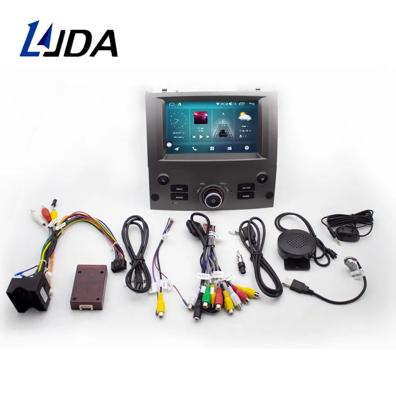 LJDA Android 13 Car Multimedia Player For Peugeot 407 2004 - 2010 GPS Navigation Stereo 1 Din Car Radio 8GB Audio DSP Carplay