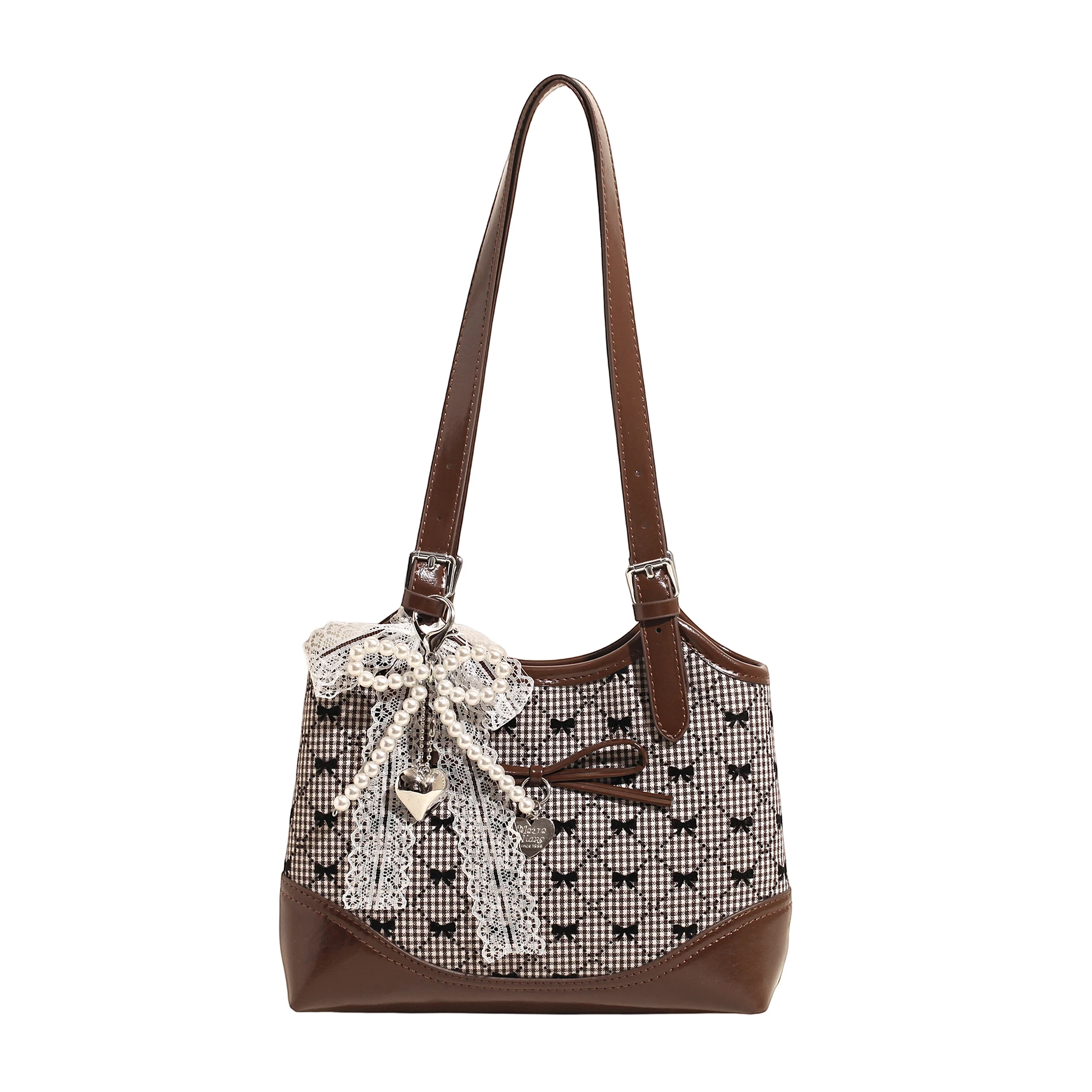 

Bags women handbags ladies.This year's popular bag women's 2025 new fashion Joker rhombic bow shoulder bag commuter bucket bag