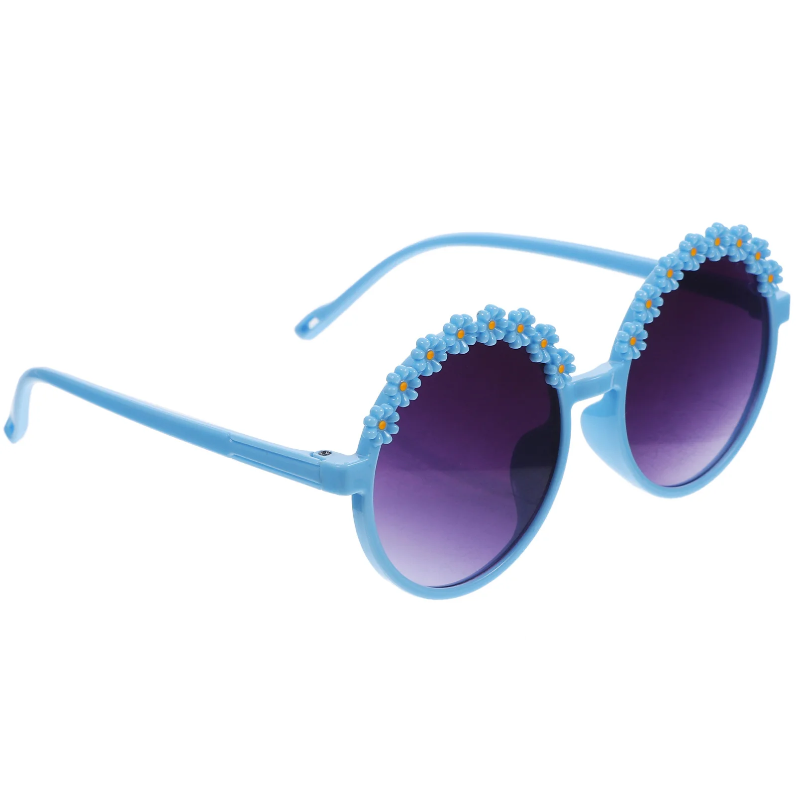 

1Pair Kids Party Sunglasses Retro Flower Design Uv Protection Comfortable Lightweight Frame for Birthday Family Gathering Summer