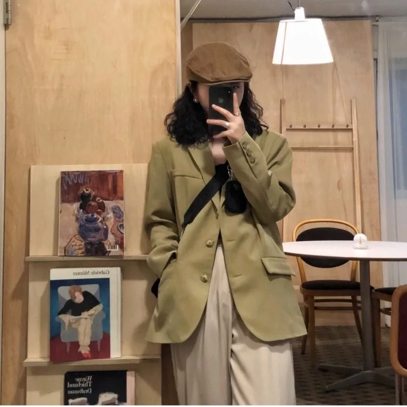 

Blazer Youthful Woman Clothes Promotion Outdoor Two-Button Appropriate Square Tied Layered Legs Irreuglar Buttonless Casaco