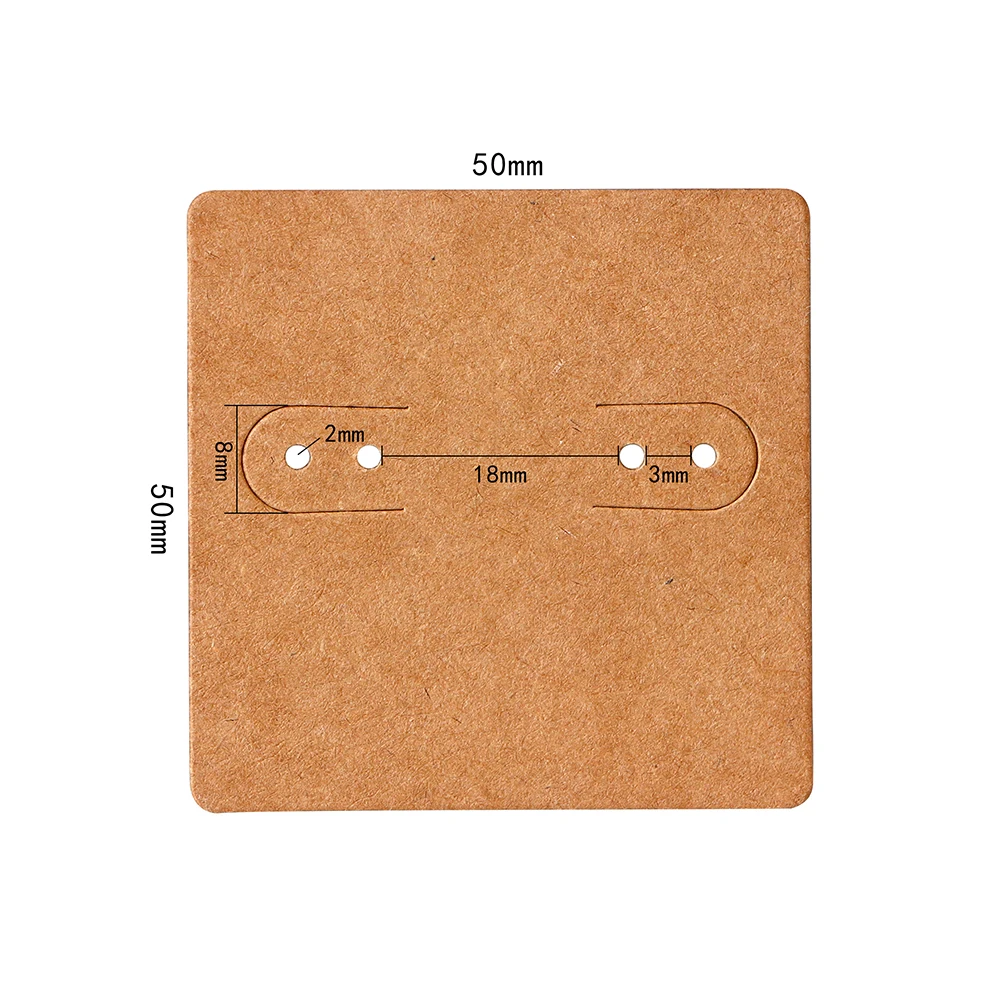 بطاقة ورق كرافت للعرض ، أقراط مربعة ، مورد إكسسوارات يدوية الصنع ، بيع بالجملة ، 50 مجوهرات ، 5x5cm #2