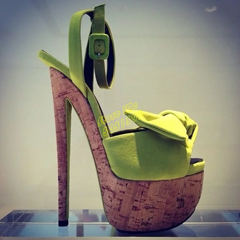 Platform Stiletto High Heel Sandals Runway 2025 New Arrivals Ankle Buckle Strap Open Toe Suede Super High Heel Shoes
