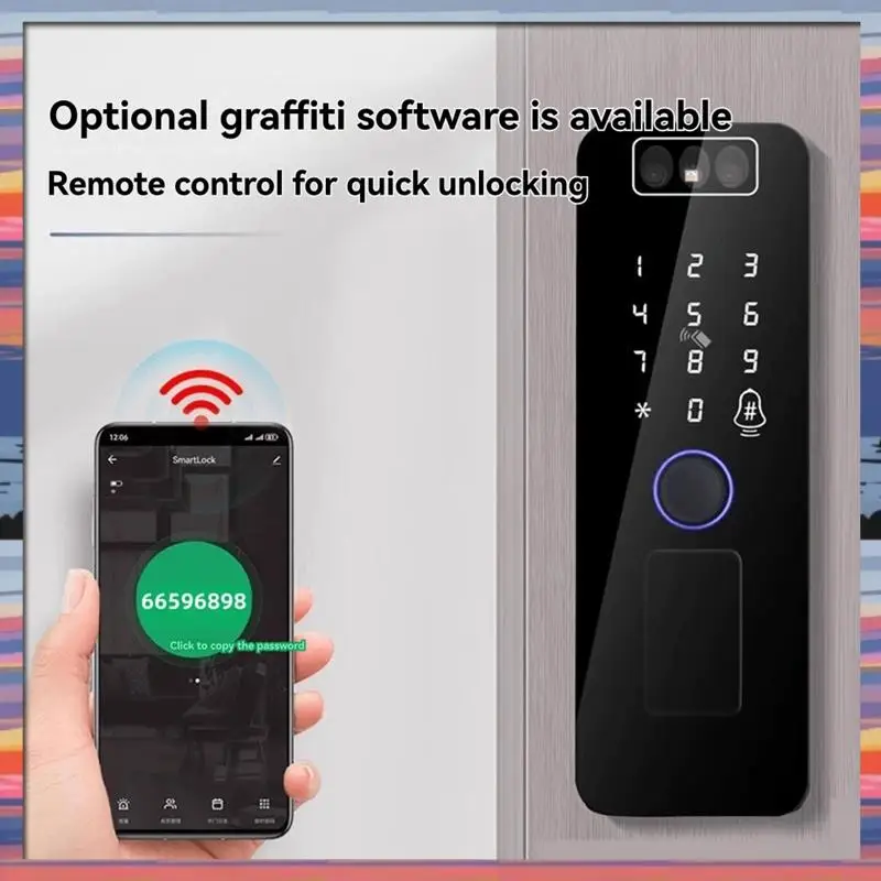 AC18(Guaranteed) Tuya Wifi Smart Door Lock APP Control Face Recognition Fingerprint RFID Card Password Waterproof