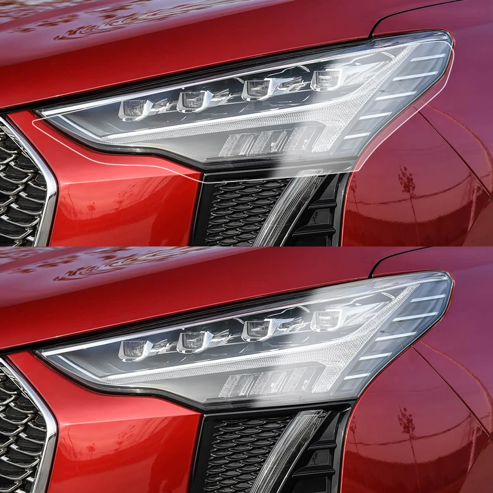 Custom Fit for Haval Jolion Jolion Pro 21-26 High-Gloss Smoke Black Headlight Protective Film TPU PPF Pre Cut Anti-Scratch Film view 3