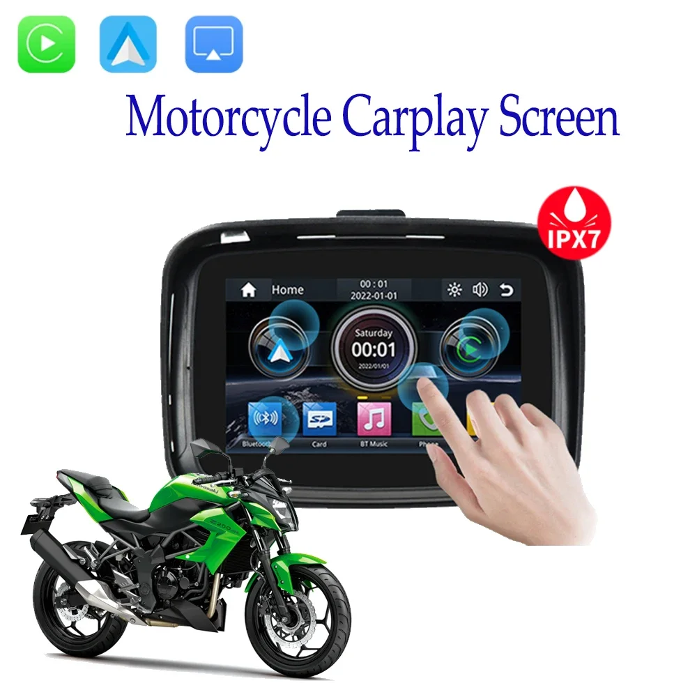 

for 5 Inch Portable GPS Navigation Motorcycle Waterproof Display Moto Wireless Apple Carplay Android Auto IPS Screen IPX7