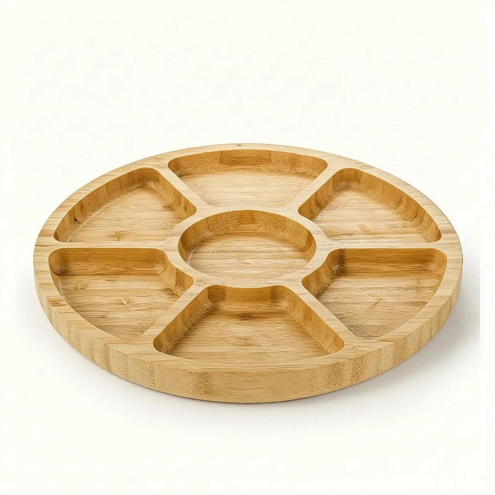 Wooden Tray for Cheese and Snacks with Lid Compartment Bamboo Serving Board for Entertaining Guests