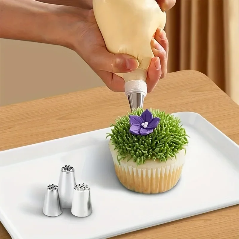 Grass Icing Nozzles Set, Cake Decorating Tips Piping Nozzles, Stainless Steel Pastry DIY Baking Tools