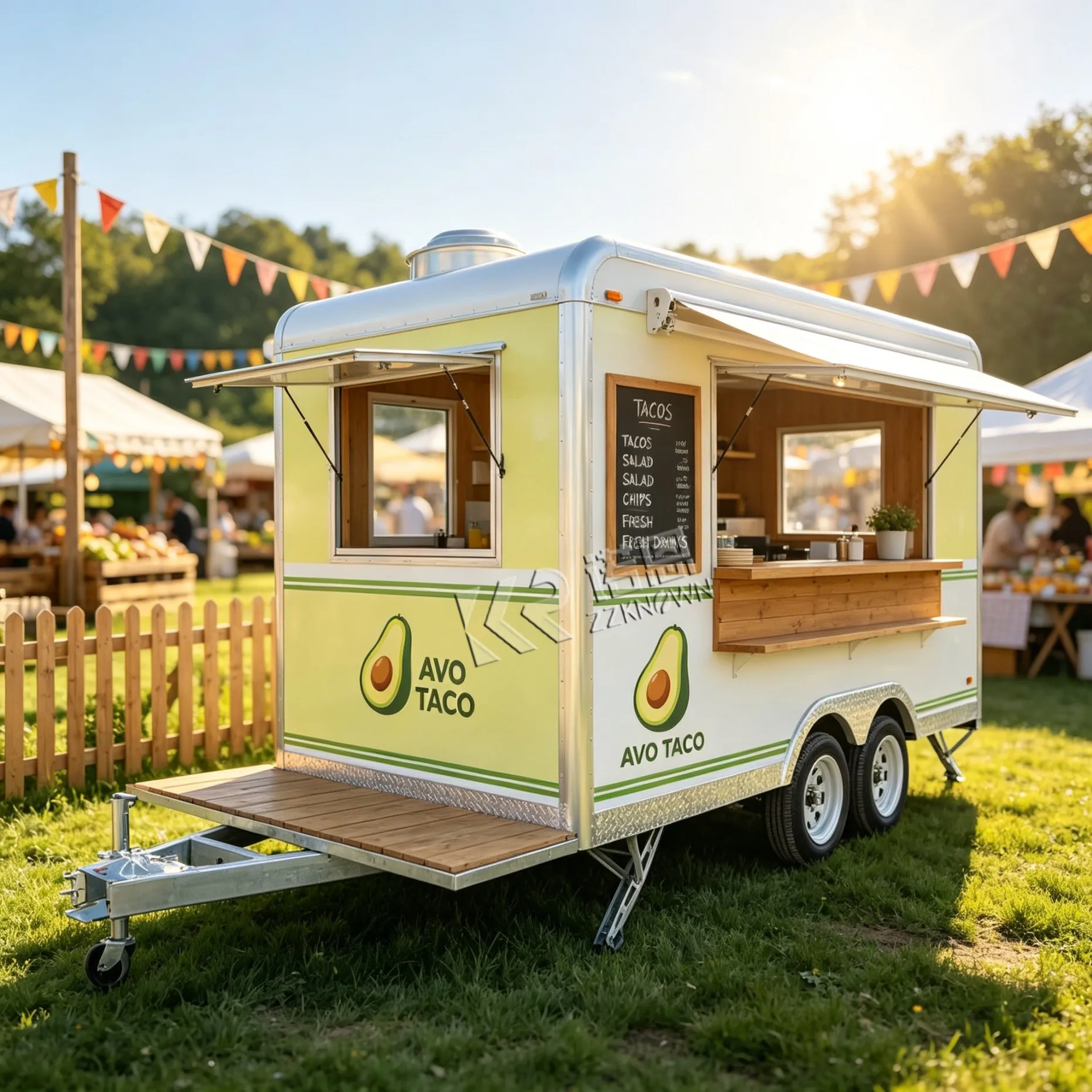 Mini Stainless Steel Food Truck Pizza Burger BBQ Mobile Food Cart American 3 Sink Commercial Food Trailer with DOT CE Certified