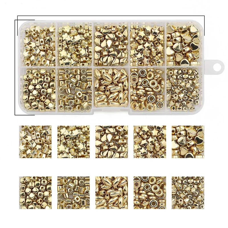 CCB Plated beads Cubes Crowns Stars Peaches Love Shaped Spacer loose beads for jewellery making DIY bracelet necklaces Box Sets