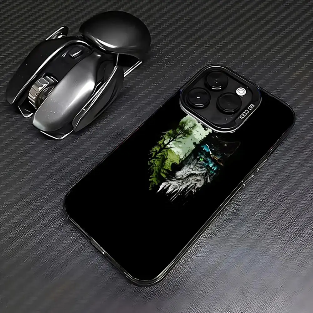 

Wolf Scenery Splicing Phone Case case for iPhone17 16 15 14 13 12 11 Pro/ Max/Plus shock-proof rear cover anti-fingerprint