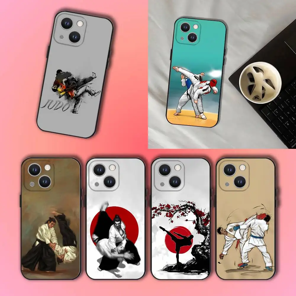 

Japanese Martial Arts Judo Black Soft Cover Phone Case For iPhone 17,16,15,14,13,12,11,Pro,XS,Max,XR,Plus,E,SE4,Mini