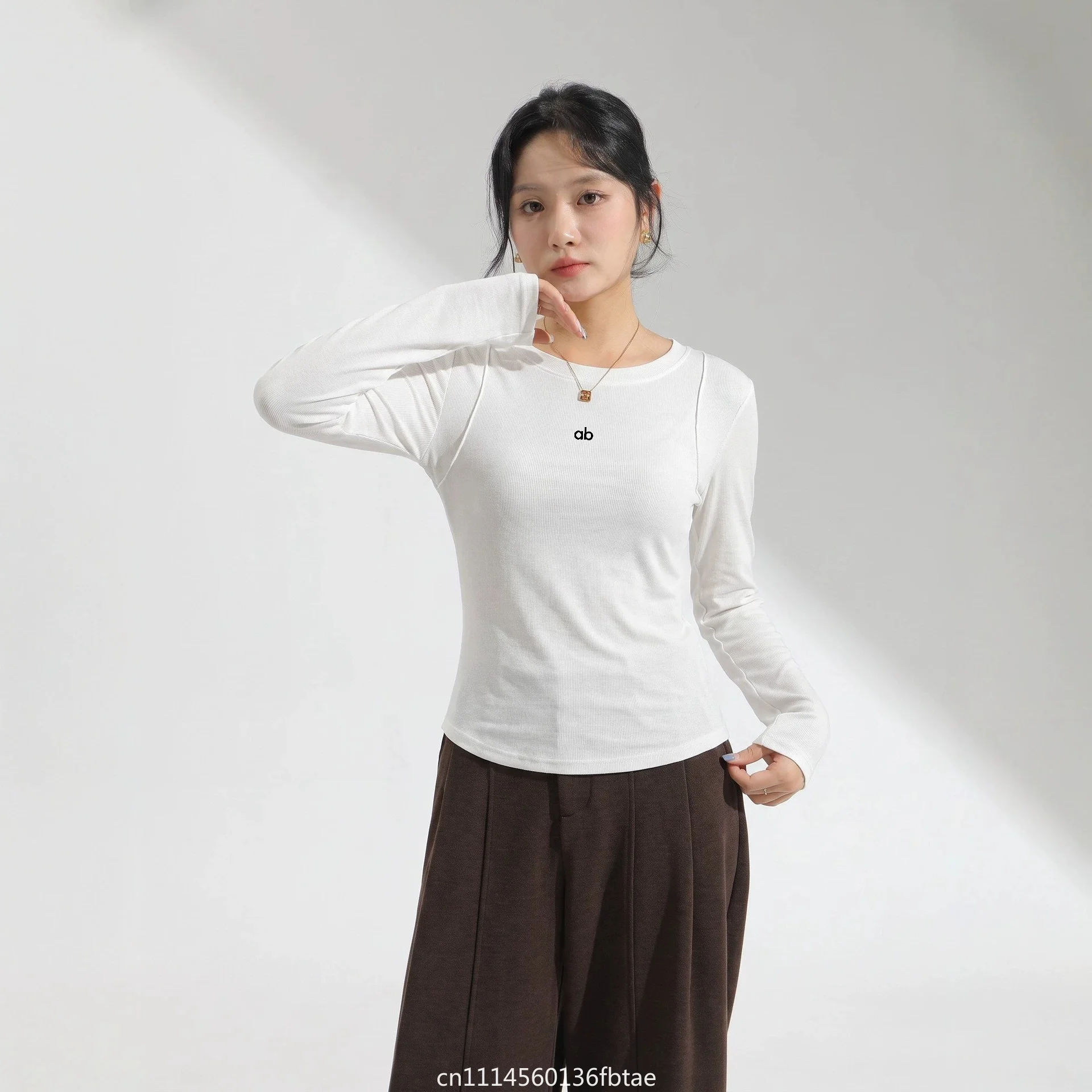 Women Tencel Acetate Wool Knit Base Layer Top O‑Neck Long Sleeve Slim Solid Color Korean Casual Autumn Winter Undershirt
