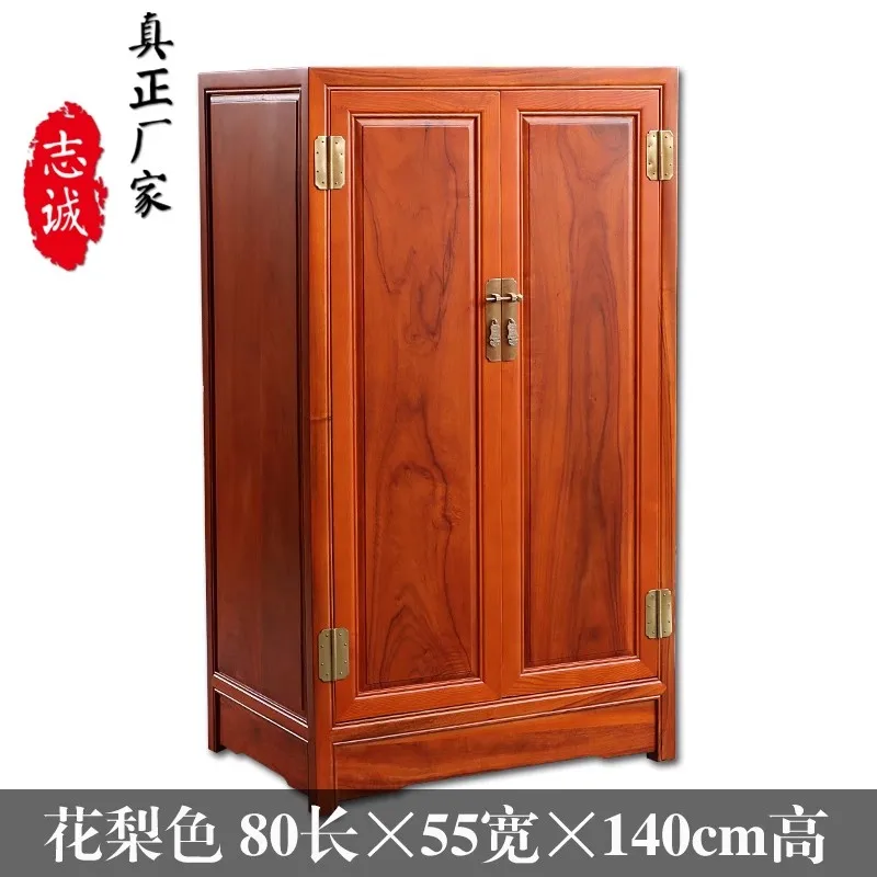 New Chinese-style camphor wood all solid wood household bedroom double door large wardrobe overall storage vertical cabinet