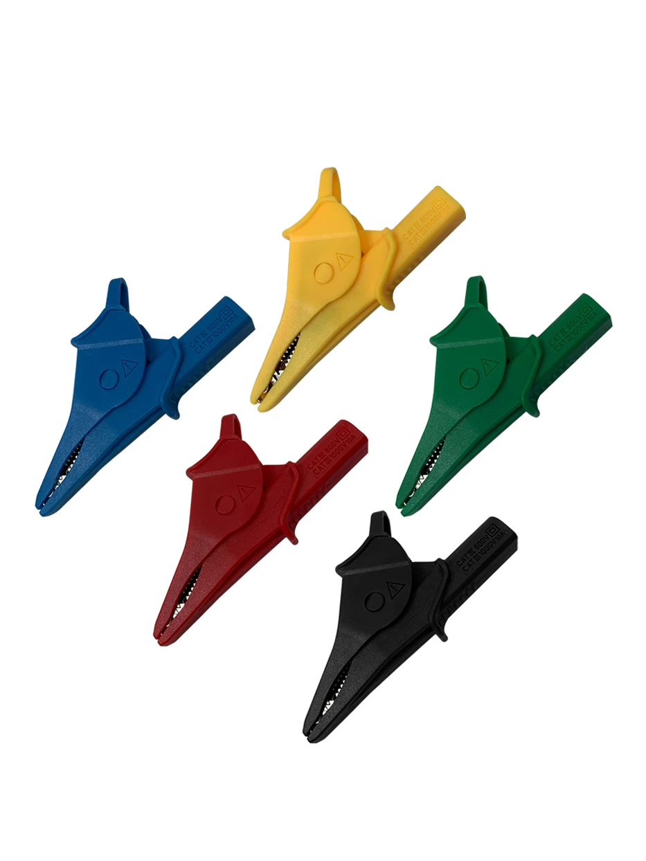 Pince crocodile de haute qualité, connecteur de prise de 4mm pour les tests de sécurité électrique, outil de Test électrique sécurisé à isolation complète