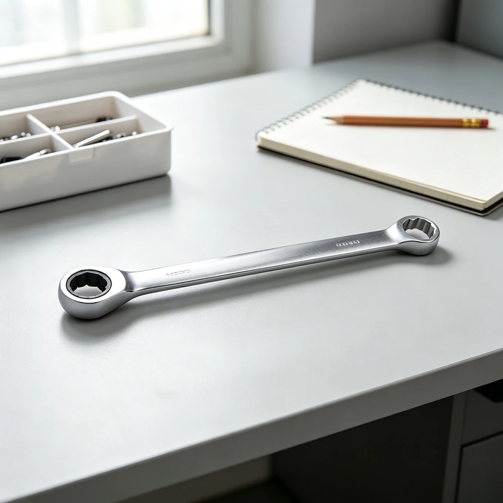 Automotive Repair Wrench Extra Long Ratchet Wrench Chromium Vanadium Steel 12-point Socket End For Tight Spaces