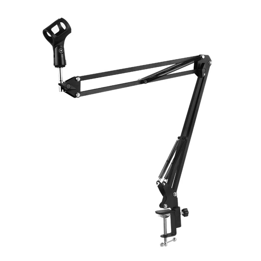 Adjustable Microphone Suspension Boom Scissor Arm Stand Desktop Mic Clip Holder Cantilever Bracket For Recording Live Broadcast