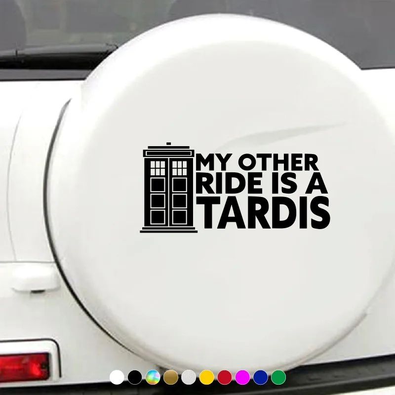 كارتون My Other Rideis A Tardis سيارة التفاف الشارات الفينيل الشارات الأزياء الإبداعية سيارة كامل الجسم رئيس ملصقات التصميم #3