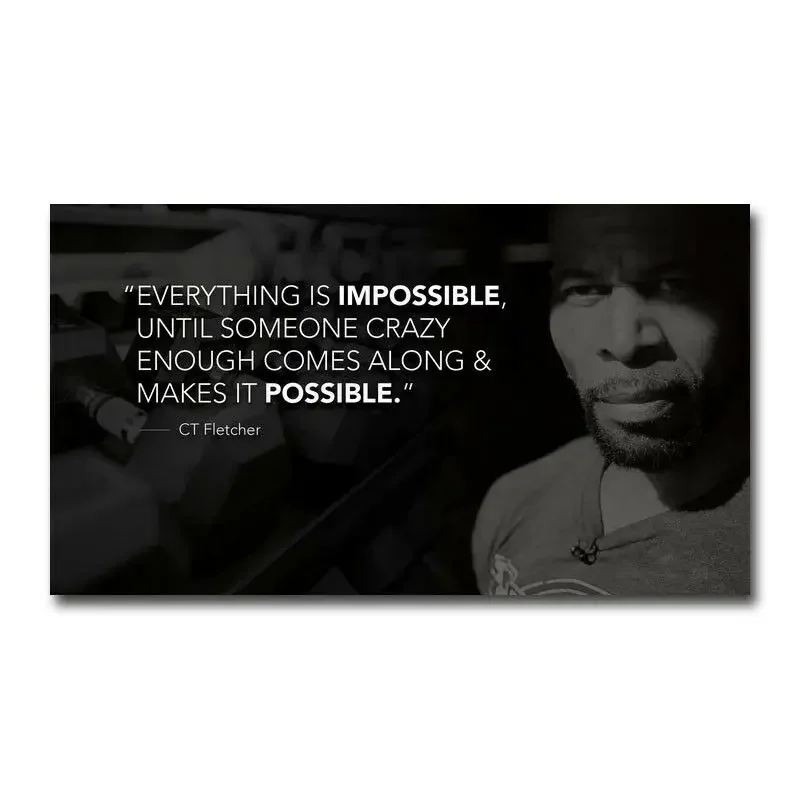 CT Fletcher Bodybuilding Motivational Silk Poster Wall Sticker Decoration Gift