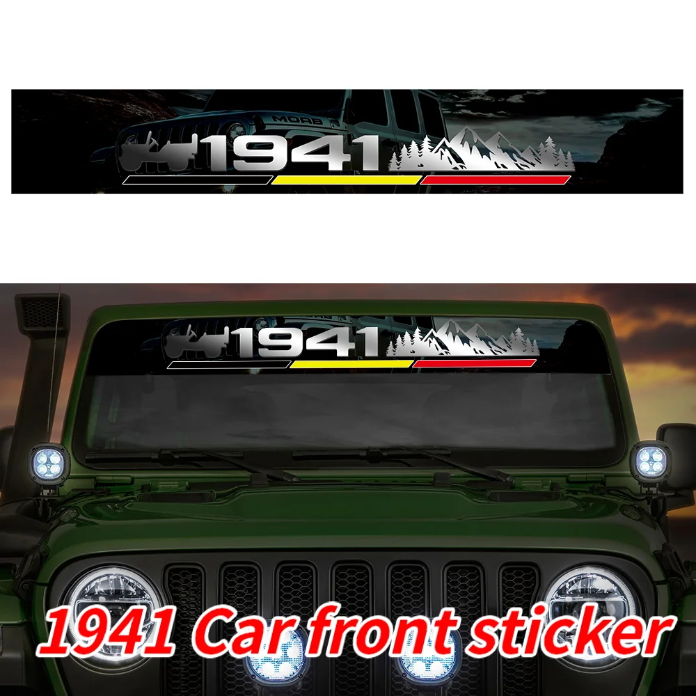 

3D Car Sunshade Stickers Car Front Windshield Stickers Waterproof Decal For Jeep Gladiator JT Wrangler JK JL Renegade Compass