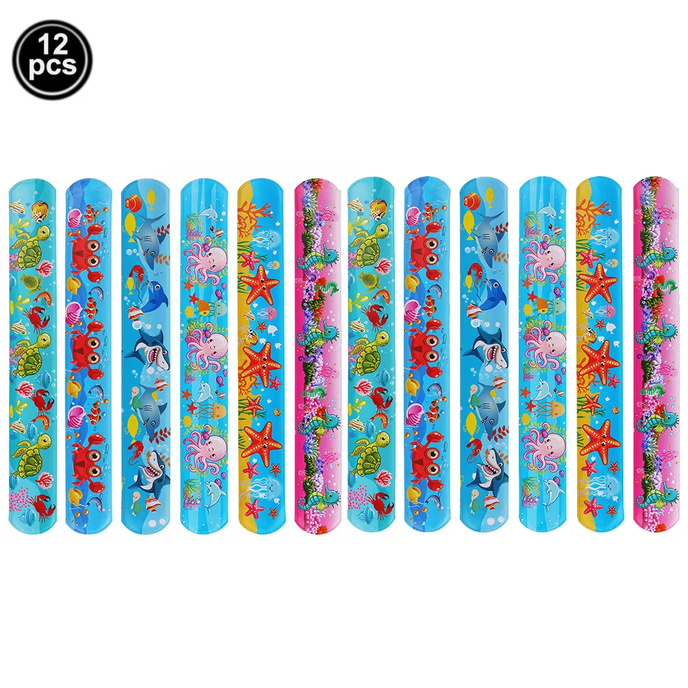 Sea Animals Slap Bracelets Under The Sea Party Cartoon Shark Octopus Ocean Party Decor Marine Life Theme Birthday Party Favors