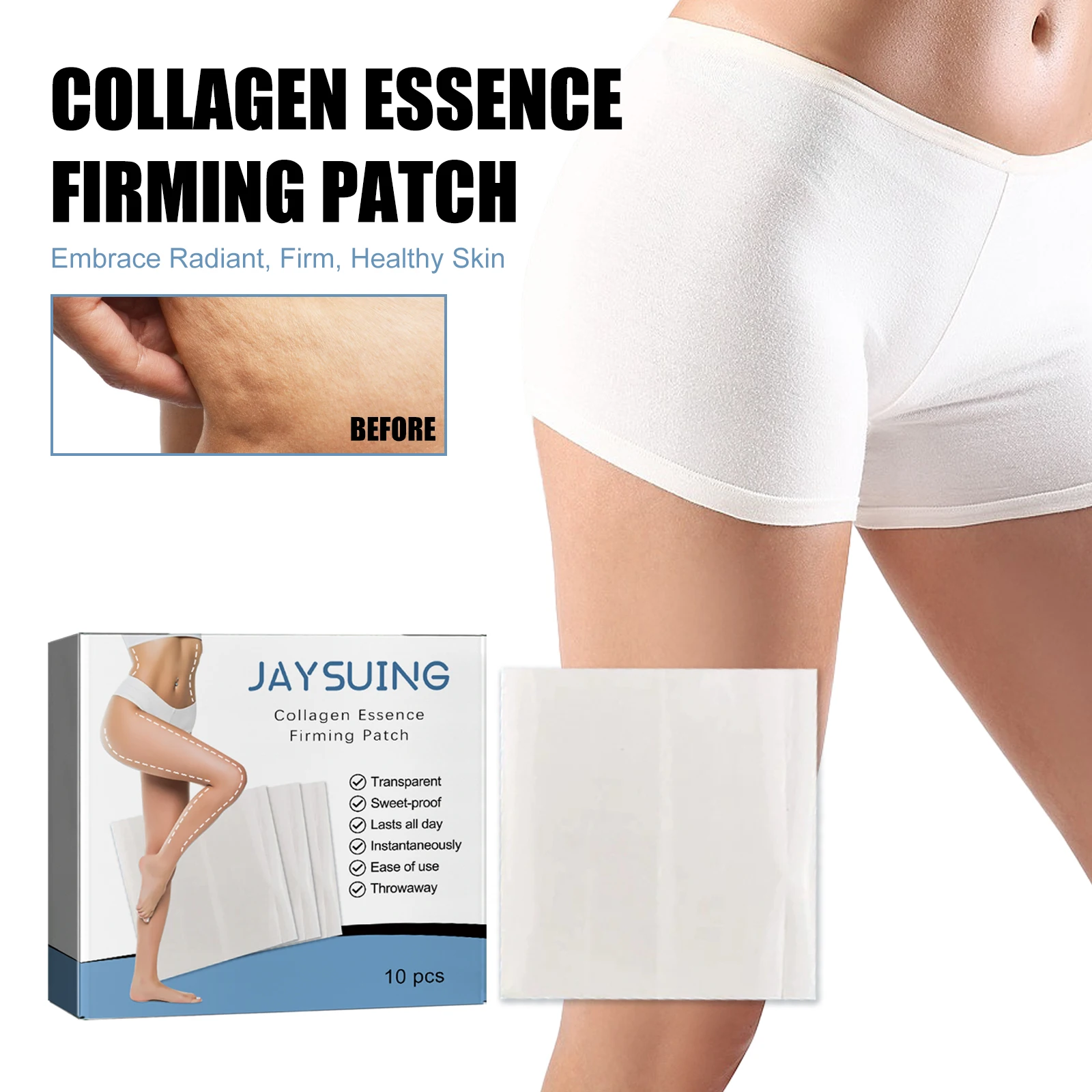 Jaysuing Collagen Tightening Patch for Lifting, Firming, Leg and Hip Repair, Smoothing Wrinkles, Shaping and Strengthening Legs