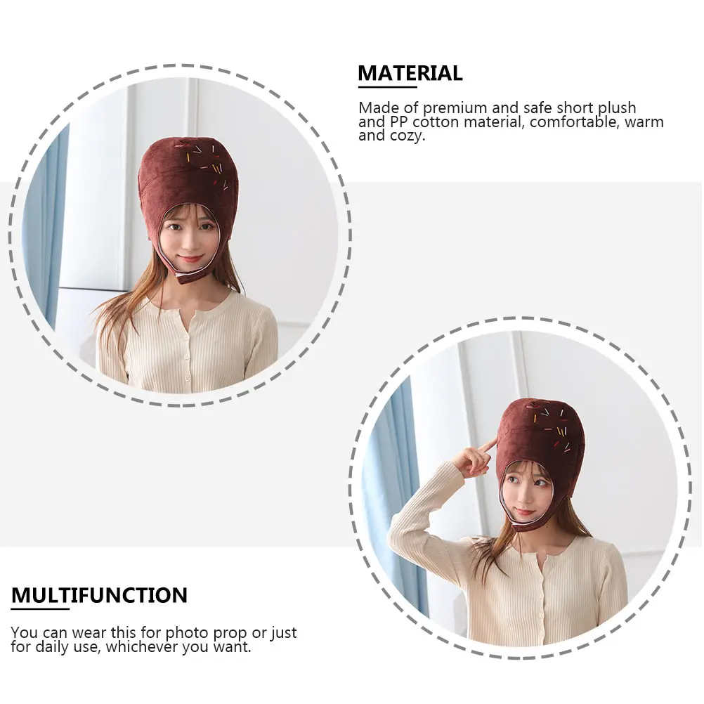 

Party Decoration Hat Chocolate Fancy Dress Hats Decorative Keep Warm Short Costume