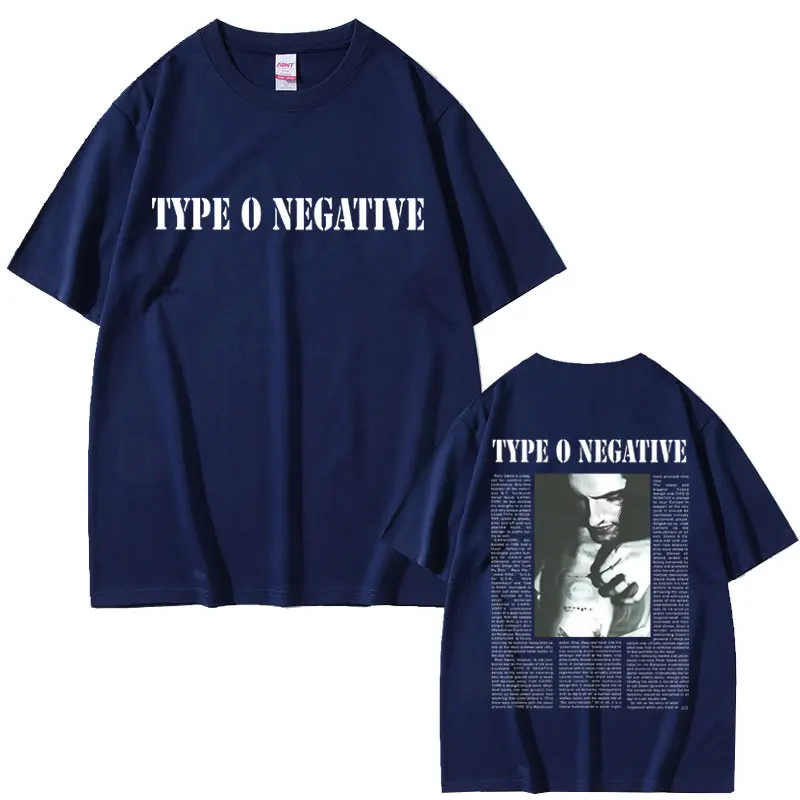 Rock Band Type O Negative Peter Steele T Shirts Men Women Vintage Metal Gothic Tshirt Male Casual Oversized Pure Cotton T-shirts