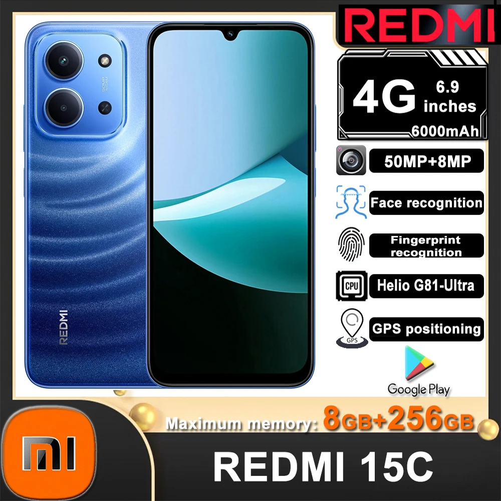 original Xiaomi Redmi 15C fashion smartphone global edition Mediatek Helio G81-Ultra120hz 6.9