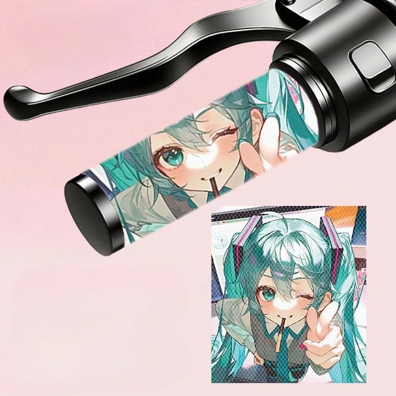 

Hatsune Miku anime cute cartoon handlebar cover Kawaii Miku thickened wear-resistant waterproof sunscreen handlebar sticker gift