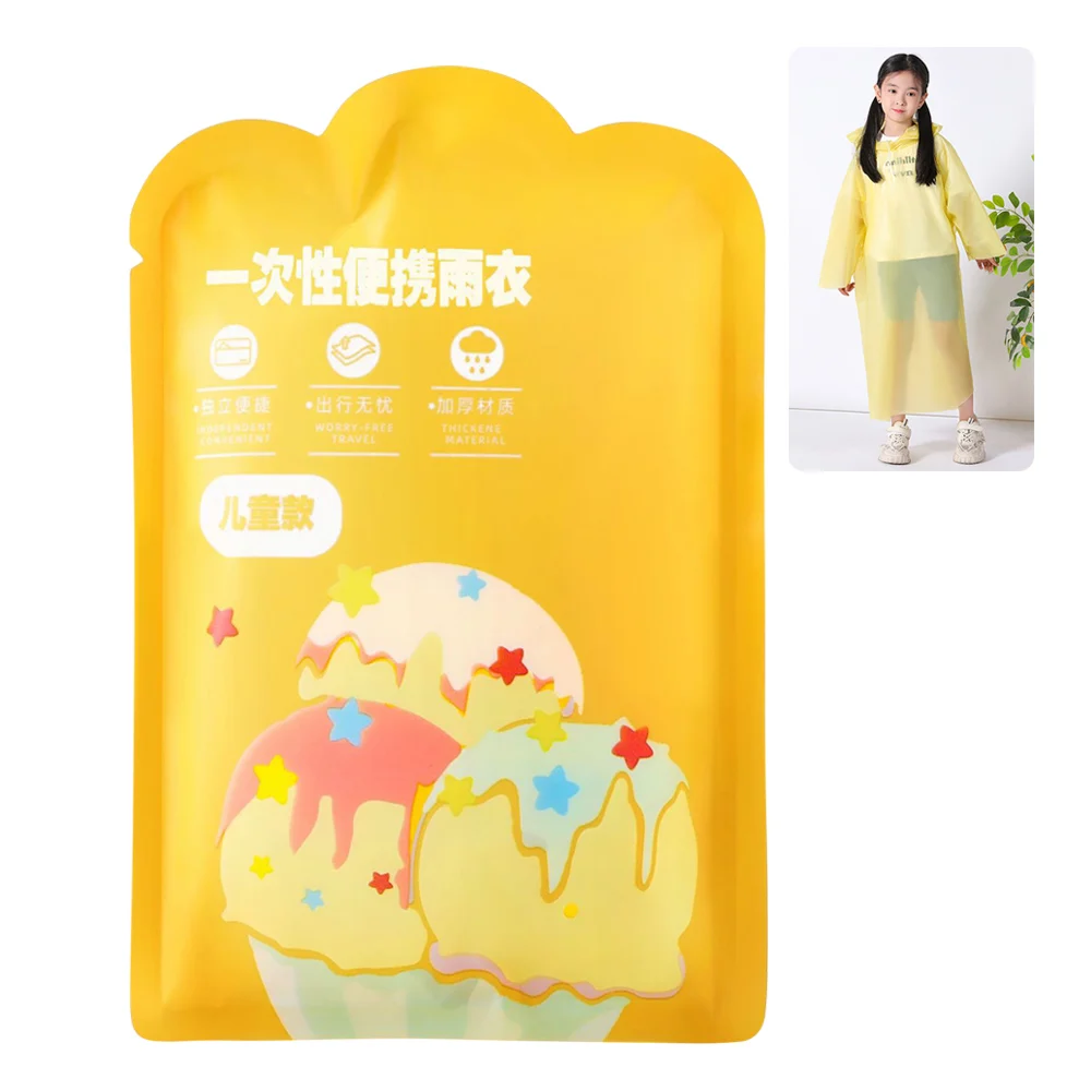 New Vacuum Compression Kids Raincoat Travel Waterproof One-Piece Raincoat Card Packaging Thickened Reusable Poncho Outdoor