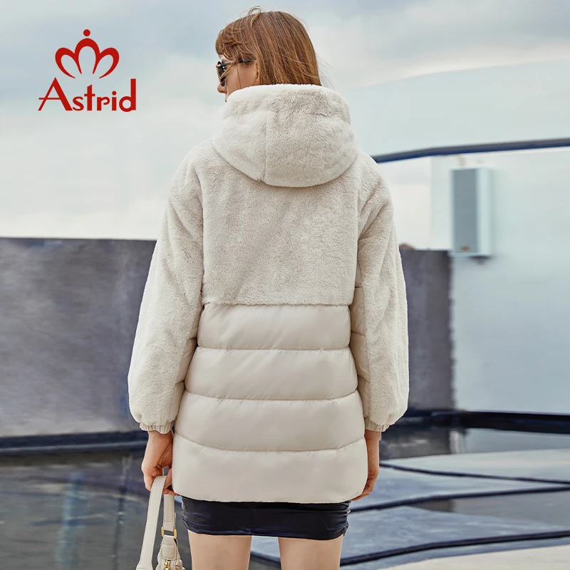 Astrid 2022 Winter New Collection Coat Women\'s Stand Collar Hooded Windproof Long Jacket  Hight Quality Female Outwear ZR-20170