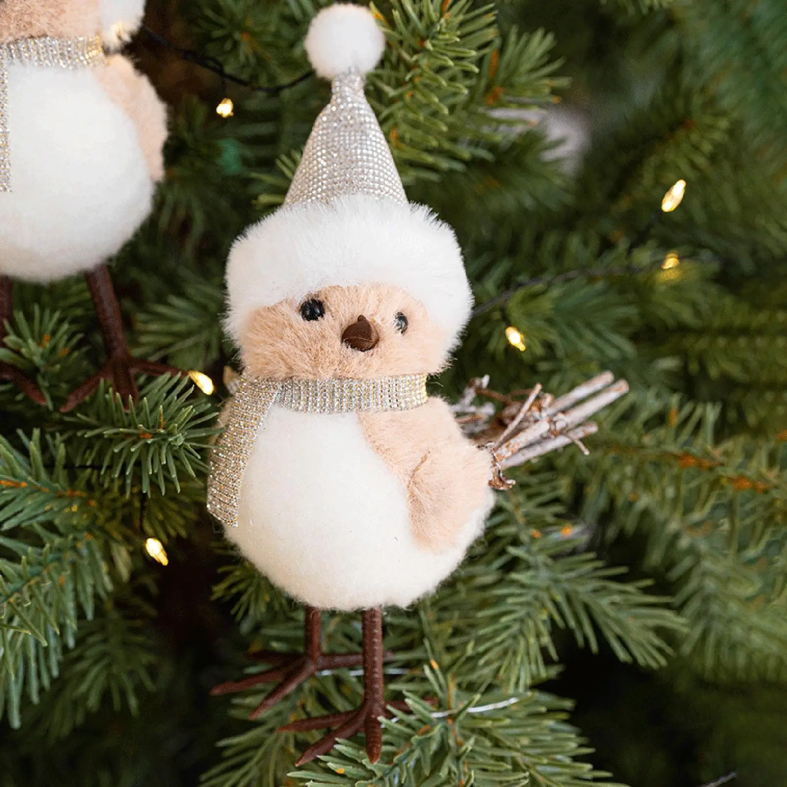 الحلي لشجرة عيد الميلاد رغوة واقعية ثلاثية الأبعاد تصميم الطيور عيد الميلاد رغوة قلادة على شكل طيور لشجرة لغرفة النوم شرفات المداخل