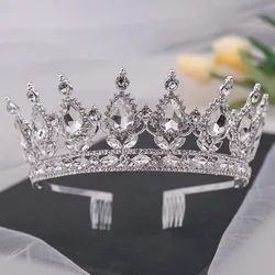 Luxury Crtystal Tiaras And Crowns With Comb Rhinestone Prom Diadem Bridal Wedding Hair Accessories Jewelry Crown Tiara For Bride