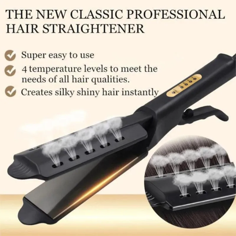 

Hair Straightener Four-gear temperature adjustment Ceramic Tourmaline Ionic Flat Iron Hair Straightener For Women Widen panel