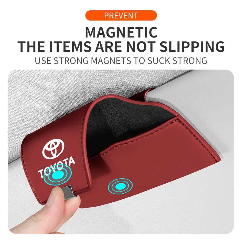 Nueva funda para gafas con visera de coche para Toyota Corolla Yaris Prius CHR SUV Aygo Camry Auris Avens caja de almacenamiento para gafas de sol