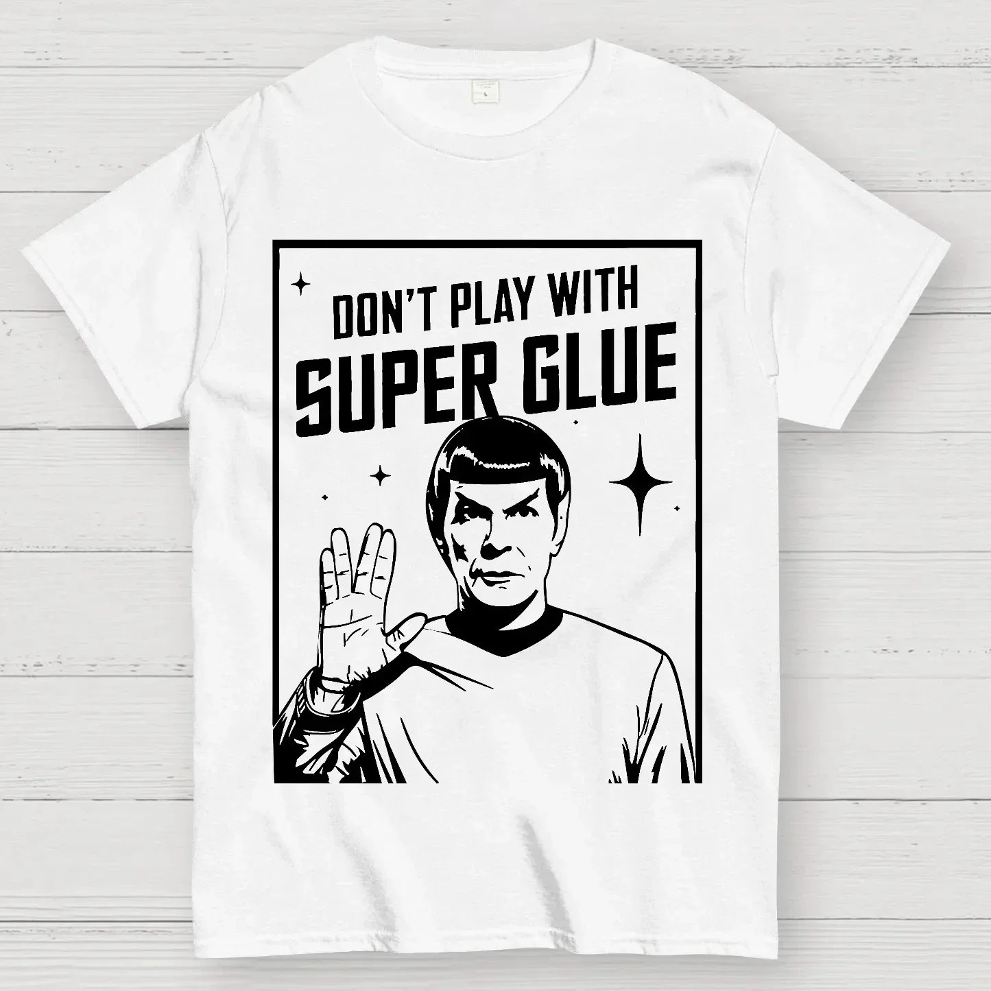 2026 New Funny Don't Play with Super Glue Stars Treks T Shirt Men's Cotton Unique T-Shirts O Neck Tees Short Sleeve Clothes