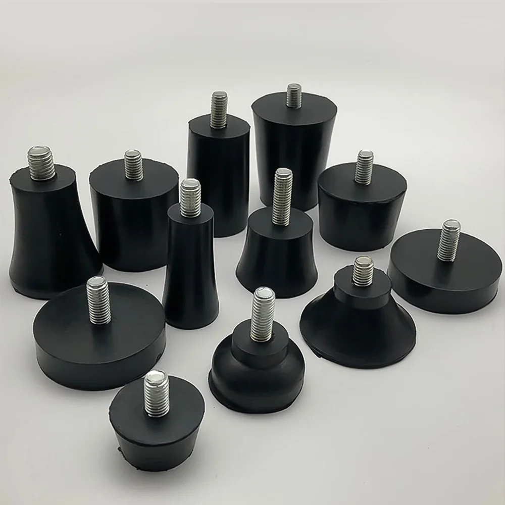 4 قطعة M6 M8 المطاط قابل للتعديل قدم وسادة مع المسمار الجدول كرسي أسود التسوية وسادة للقدم الأثاث الساق المضادة للصدمات حماية