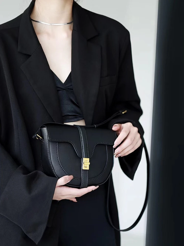 DIY Vintage Small Women Saddle Shoulder Bags Leather Crossbody Bag Female Handbags and Purse Women\'s Travel Messenger Bag