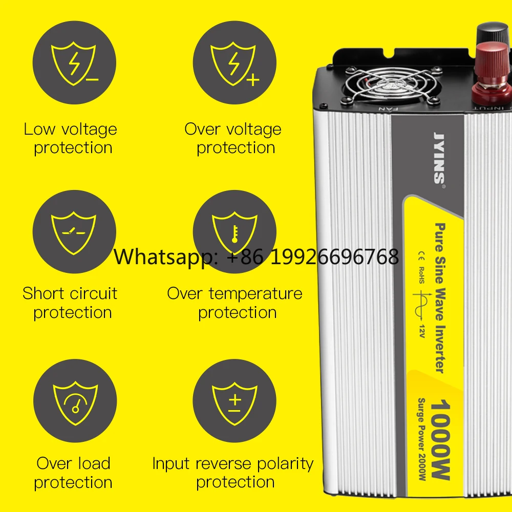 

1000W Off-Grid Solar Power Inverter DC 12V 24V 48V to AC 110V 230V for Home & Home Appliances NFC Compatible