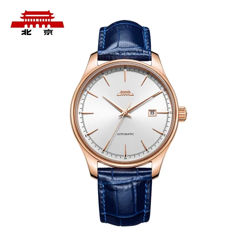 Automatic mechanical watch men's classic waterproof calendar through the bottom business gift Beijing men's watch