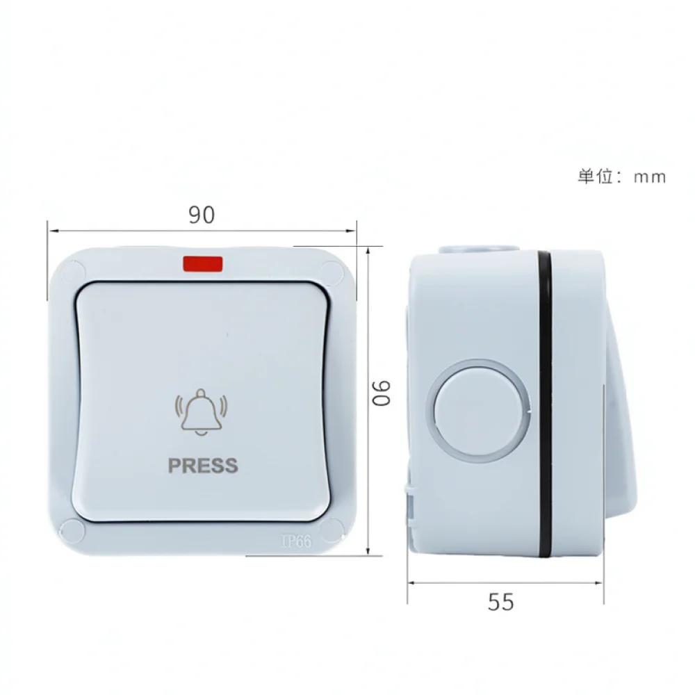 For Height MP14 Doorbell Button Outdoor Waterproof Switch Surface Mounted Weather Resistant Entry System Security Hardware