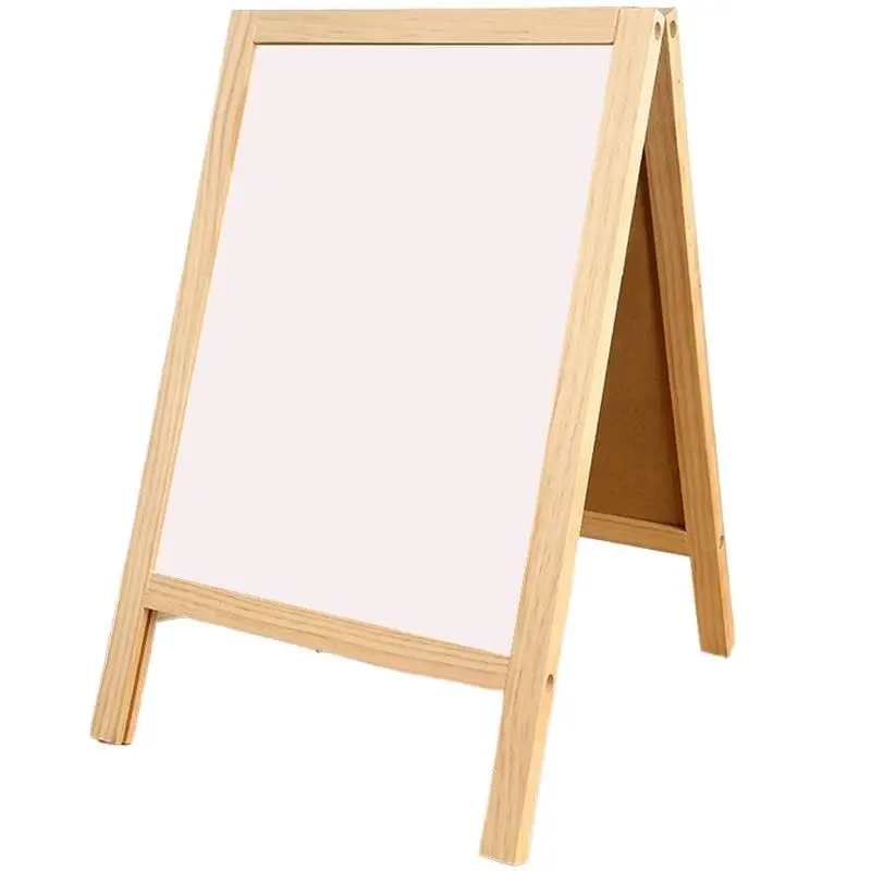 1 قطعة سبورة سوداء مستقلة على الوجهين إطار خشبي يستخدم لتدريس لوحة الرسم لوحة صغيرة علامة النشاط ديكور الحفلات