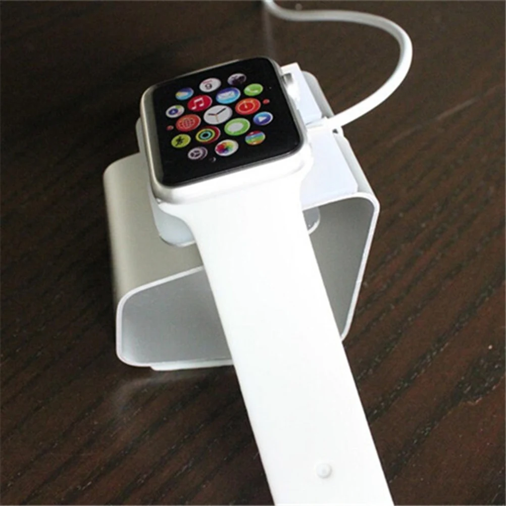 

Watch Charging Stand Dock Aluminum Alloy Silver Antislip Pad Wireless Base Compatible Series 1 2 3 38mm 42mm Smart